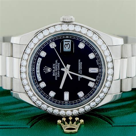 rolex president 40 white gold diamond face|rolex president watch price.